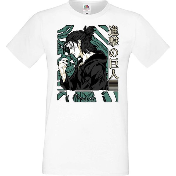 Maglietta Da Uomo Anime Manga Attack Anime On Titan Eren Yeager 03 Eren Yeager, Man 2XL , Blanc-image