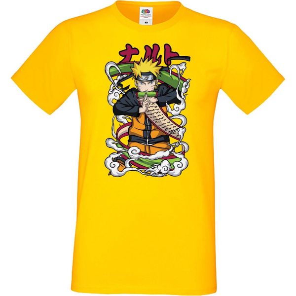 Maglietta Da Uomo Japan Manga Animation Comics Naruto Toad Sage Var-008 Toad Form, Man Xl , Jaune-image