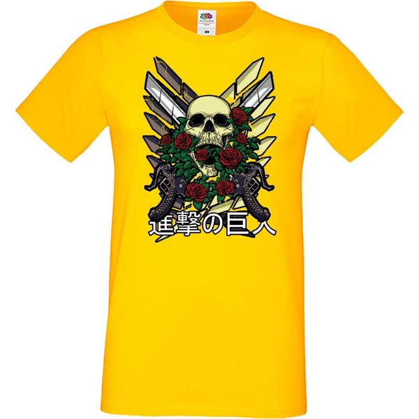 Maglietta Da Uomo Anime Manga Attack Anime On Titan 02 Beast Attack, Man 2XL , Jaune-image