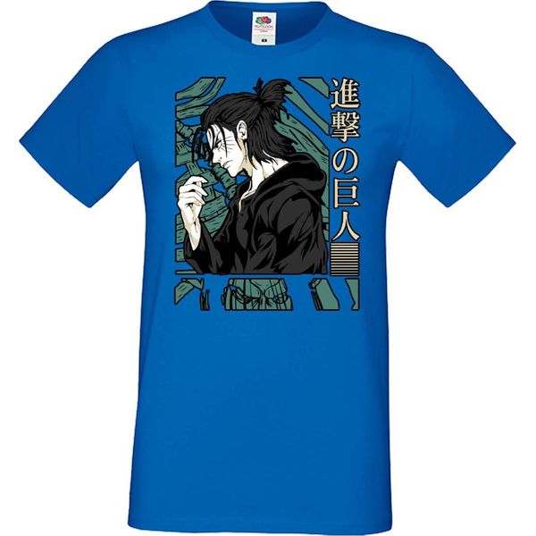 Maglietta Da Uomo Anime Manga Attack Anime On Titan Eren Yeager 03 Eren Yeager, Man 2XL , Bleu-image