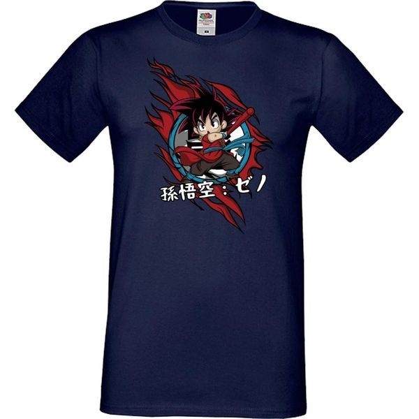 Maglietta Da Uomo Anime Manga Dragon Anime Manga Ball Z Goku Chibi Goku Chibi, Man Xl , Bleu Foncé-image