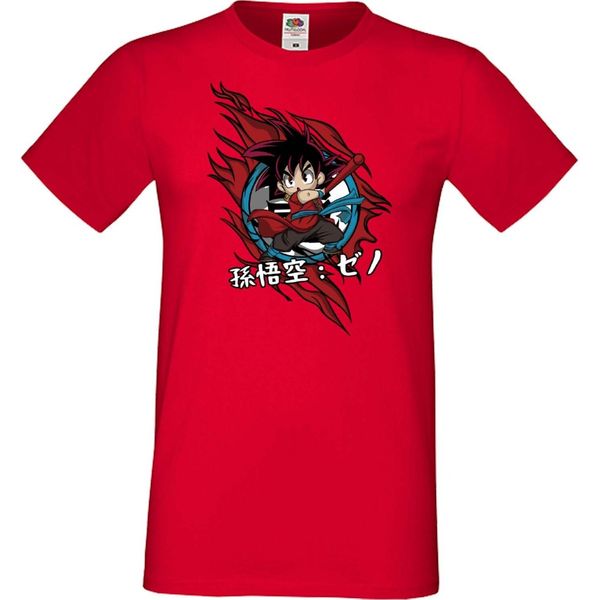Maglietta Da Uomo Anime Manga Dragon Anime Manga Ball Z Goku Chibi Goku Chibi, Man S , Rouge-image