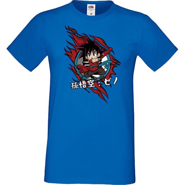 Maglietta Da Uomo Anime Manga Dragon Anime Manga Ball Z Goku Chibi Goku Chibi, Man 2XL , Bleu-image