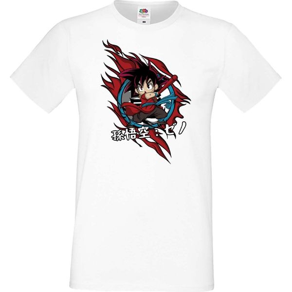 Maglietta Da Uomo Anime Manga Dragon Anime Manga Ball Z Goku Chibi Goku Chibi, Man 3XL , Blanc-image