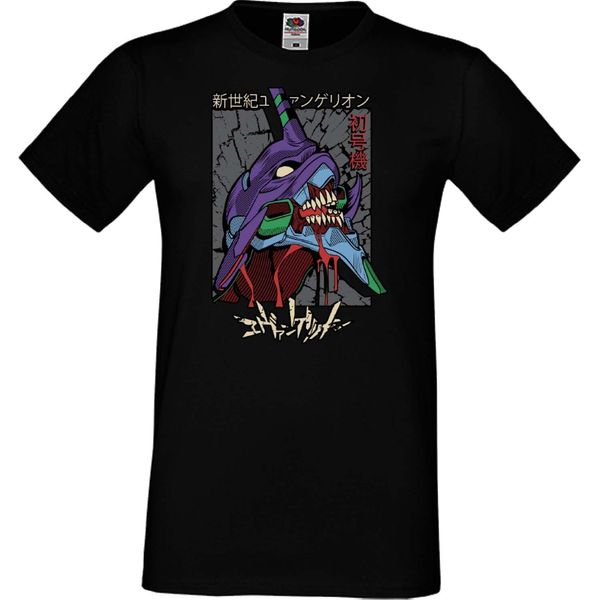 Maglietta Da Uomo Anime Manga Neon Anime Genesis Manga Evangelion Eva Unit 02 Eva Unit, Man S , Noir-image