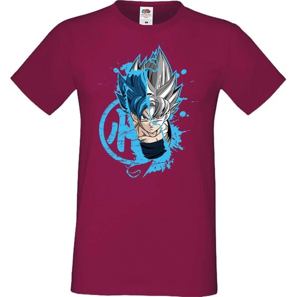 Maglietta Da Uomo Anime Manga Dragon Anime Manga Ball Z Goku Super Saiyan 01 Saiyan, Man 3XL , Bordeaux-image