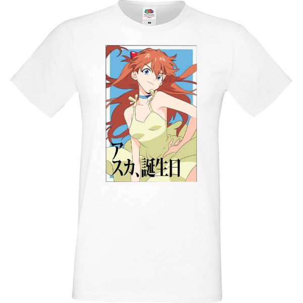 Maglietta Da Uomo Anime Manga Neon Anime Genesis Manga Evangelion Asuka Langley Soryu 03 Asuka Langley, Man Xl , Rouge-image