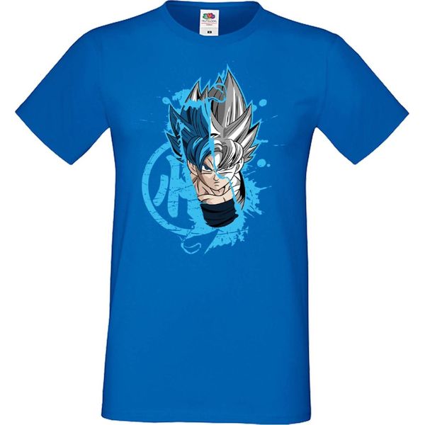 Maglietta Da Uomo Anime Manga Dragon Anime Manga Ball Z Goku Super Saiyan 01 Saiyan, Man 3XL , Bleu-image