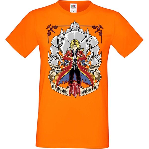 Maglietta Da Uomo Manga Anime Fullmetal Alchemist Edward Elric Fullmetal Edward, Man S , Orange-image