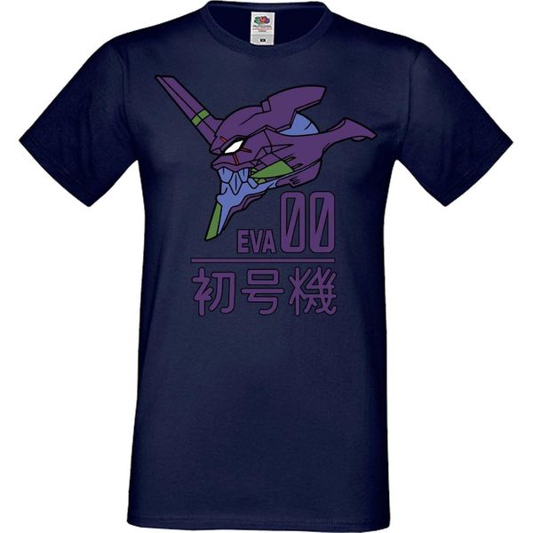 Maglietta Da Uomo Manga Anime Neon Anime Genesis Manga Evangelion Eva Unit 00 Eva Genesis, Man S , Bleu Foncé-image