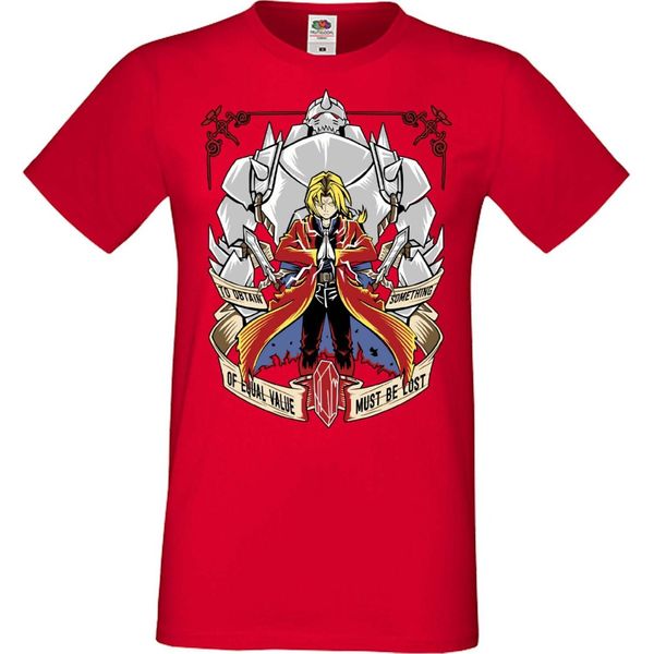 Maglietta Da Uomo Manga Anime Fullmetal Alchemist Edward Elric Fullmetal Edward, Man M , Rouge-image