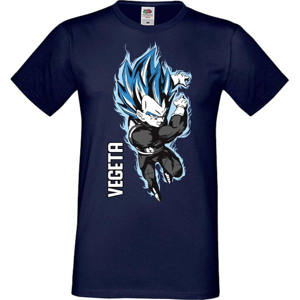 Maglietta Da Uomo Manga Anime Dragon Anime Manga Ball Z Vegeta Vegeta, Man L , Bleu Foncé-image