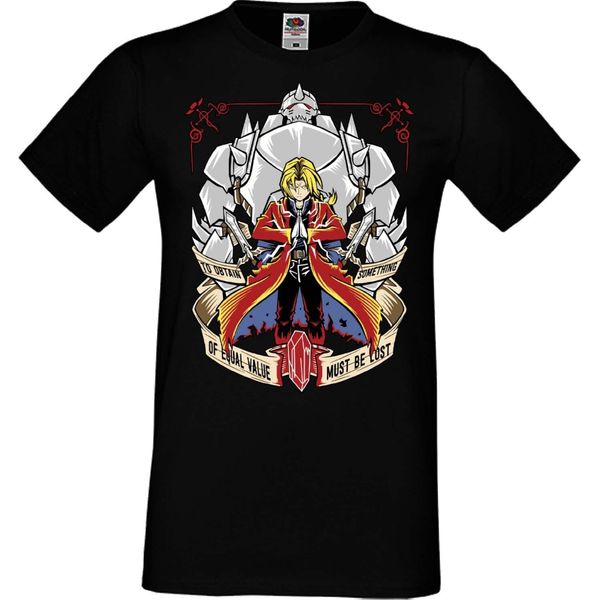Maglietta Da Uomo Manga Anime Fullmetal Alchemist Edward Elric Fullmetal Edward, Man 4XL , Noir-image