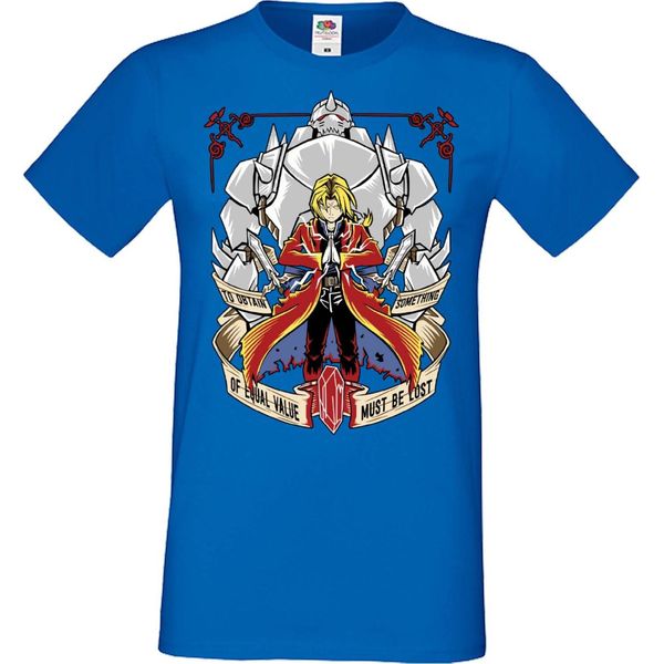 Maglietta Da Uomo Manga Anime Fullmetal Alchemist Edward Elric Fullmetal Edward, Man 2XL , Bleu-image
