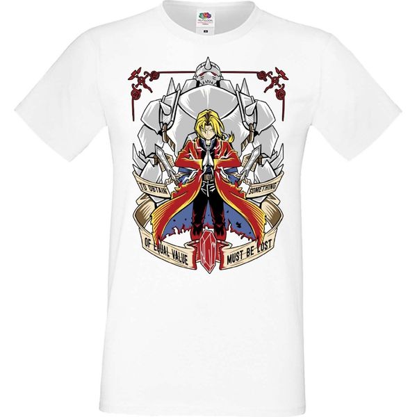 Maglietta Da Uomo Manga Anime Fullmetal Alchemist Edward Elric Fullmetal Edward, Man 5XL , Blanc-image