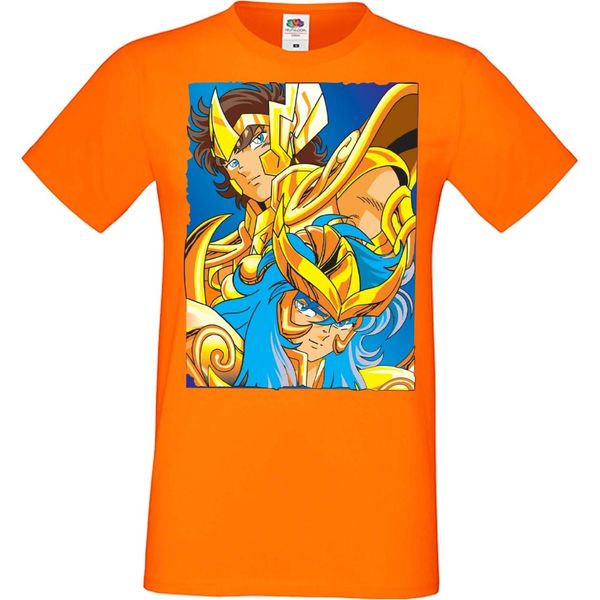 Maglietta Da Uomo Manga Anime Saint Anime Seiya Knights Of The Zodiac Saint Anime Seiya Knights Of The Zodiac, Man Xl , Orange-image