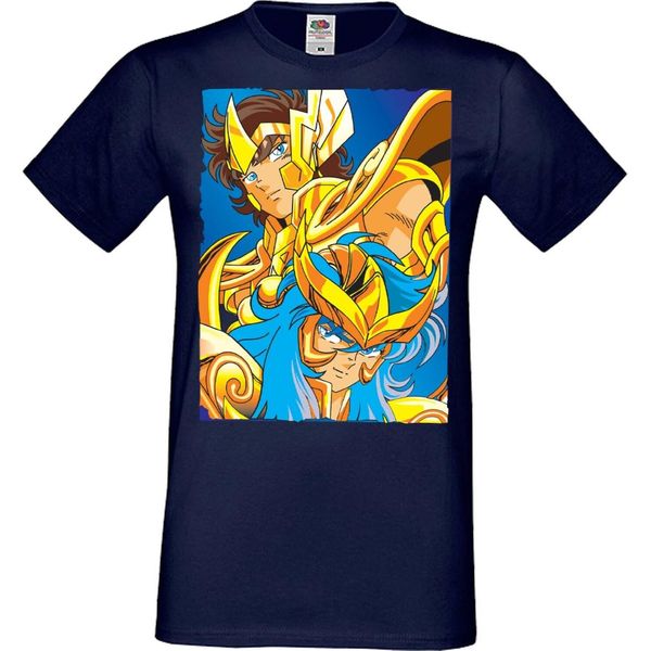 Maglietta Da Uomo Manga Anime Saint Anime Seiya Knights Of The Zodiac Saint Anime Seiya Knights Of The Zodiac, Man S , Bleu Foncé-image