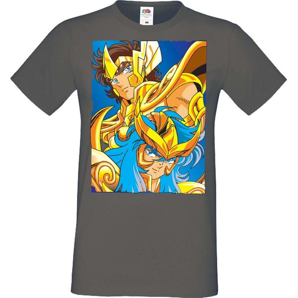 Maglietta Da Uomo Manga Anime Saint Anime Seiya Knights Of The Zodiac Saint Anime Seiya Knights Of The Zodiac, Man S , Grigio Scuro-image