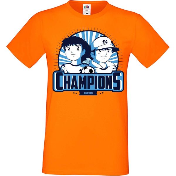 Maglietta Da Uomo Manga Anime Captain Tsubasa 01 Captain Tsubasa, Man 2XL , Orange-image