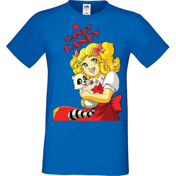 Maglietta Da Uomo Manga Anime Candy Candy Candy Candy, Man 2XL , Bleu-image