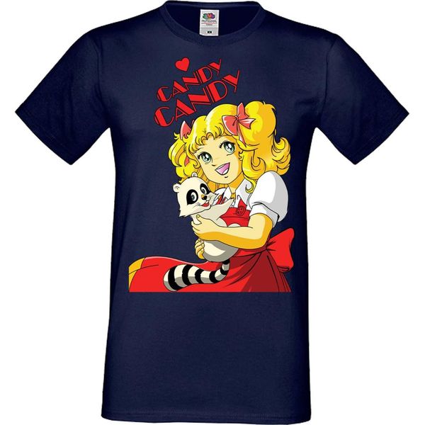 Maglietta Da Uomo Manga Anime Candy Candy Candy Candy, Man 2XL , Bleu Foncé-image