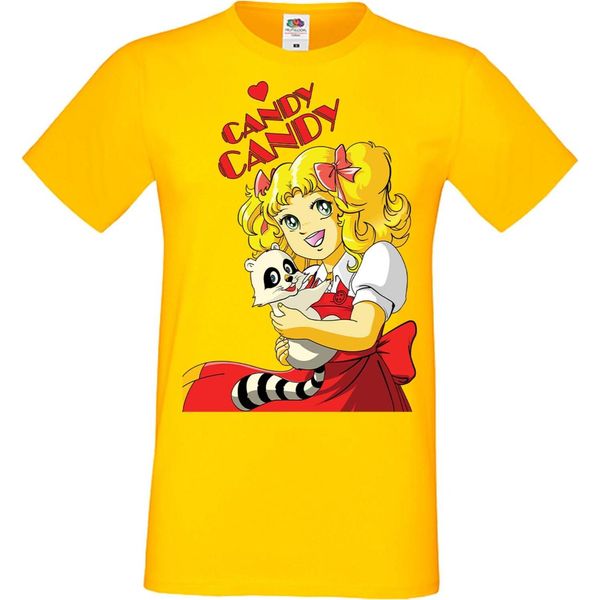 Maglietta Da Uomo Manga Anime Candy Candy Candy Candy, Man 2XL , Jaune-image