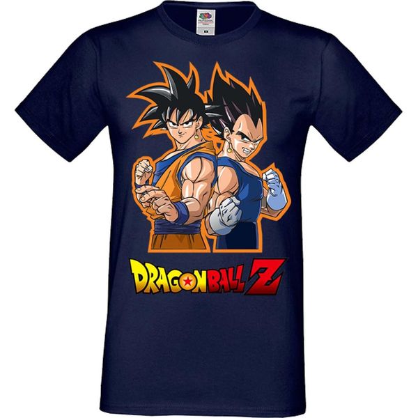 Maglietta Da Uomo Anime Manga Dragon Anime Manga Ball Z 01 Goku Vegeta, Man Xl , Bleu Foncé-image