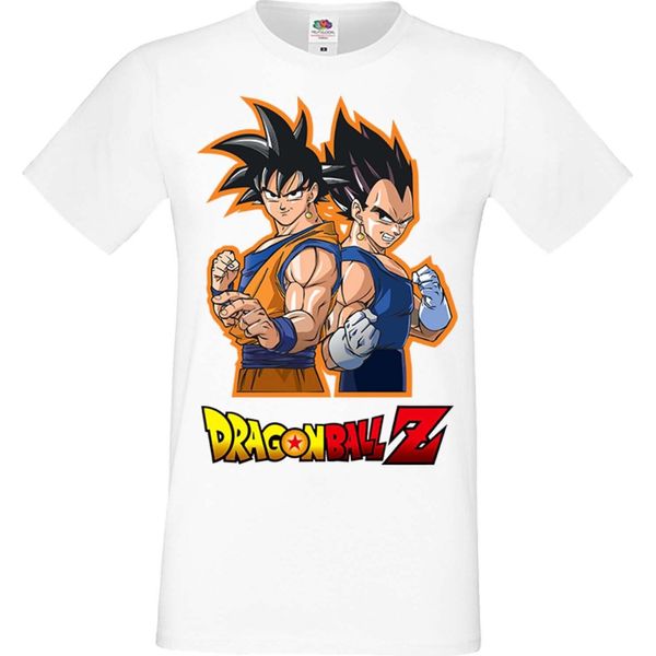 Maglietta Da Uomo Anime Manga Dragon Anime Manga Ball Z 01 Goku Vegeta, Man 3XL , Blanc-image
