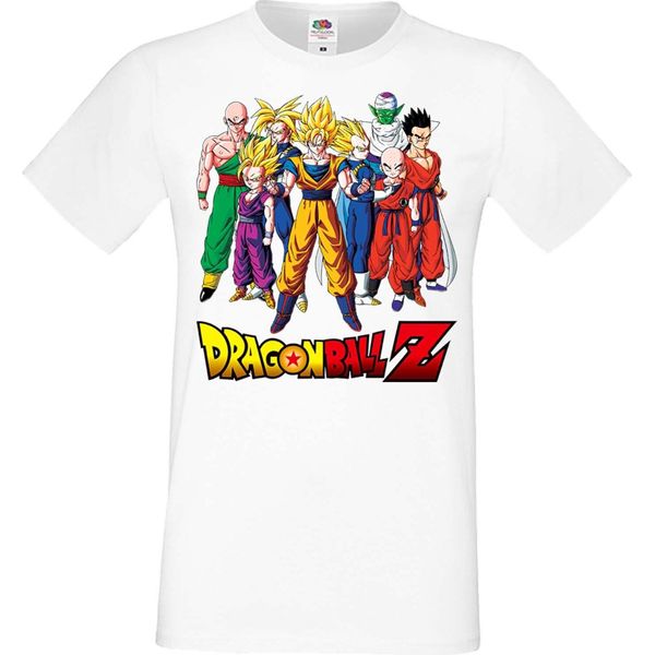 Maglietta Da Uomo Anime Manga Dragon Anime Manga Ball Z 12 Z-Fighters, Man 2XL , Blanc-image