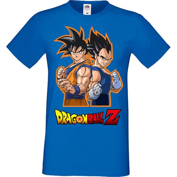 Maglietta Da Uomo Anime Manga Dragon Anime Manga Ball Z 01 Goku Vegeta, Man 2XL , Bleu-image