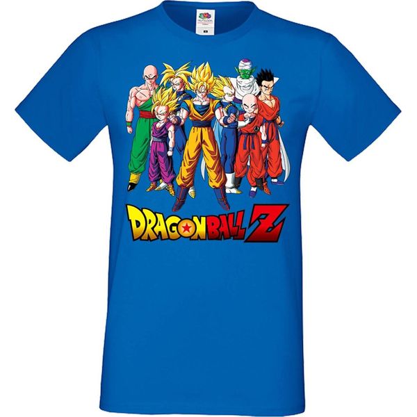 Maglietta Da Uomo Anime Manga Dragon Anime Manga Ball Z 12 Z-Fighters, Man 2XL , Bleu-image