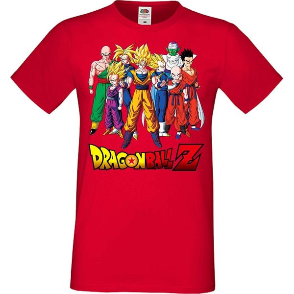 Maglietta Da Uomo Anime Manga Dragon Anime Manga Ball Z 12 Z-Fighters, Man 2XL , Rouge-image
