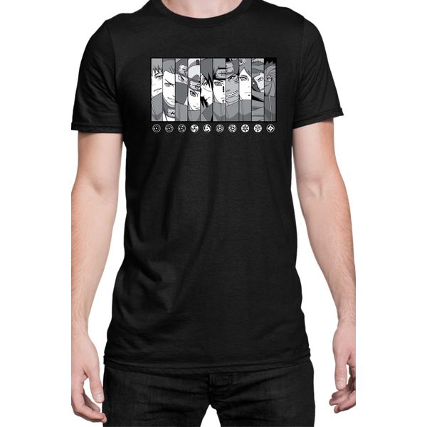 Maglietta Da Uomo Naruto Akatsuki Team Members 02, Man Xl , Noir-image