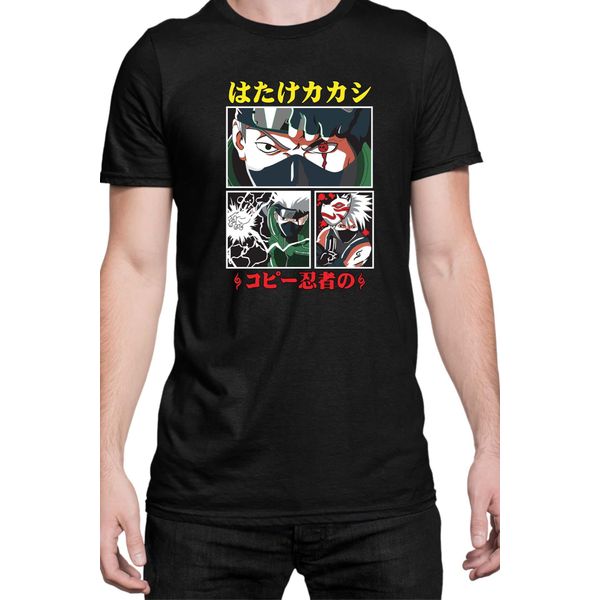 Maglietta Da Uomo Naruto Kakashi Hatake 08, Man Xl , Noir-image