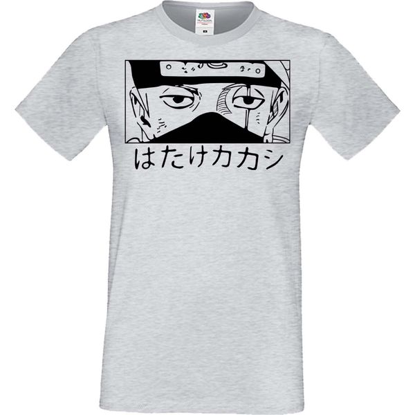 Maglietta Da Uomo Anime Manga Naruto Kakashi 03 Team 7 Sensei, Man M , Gris-image