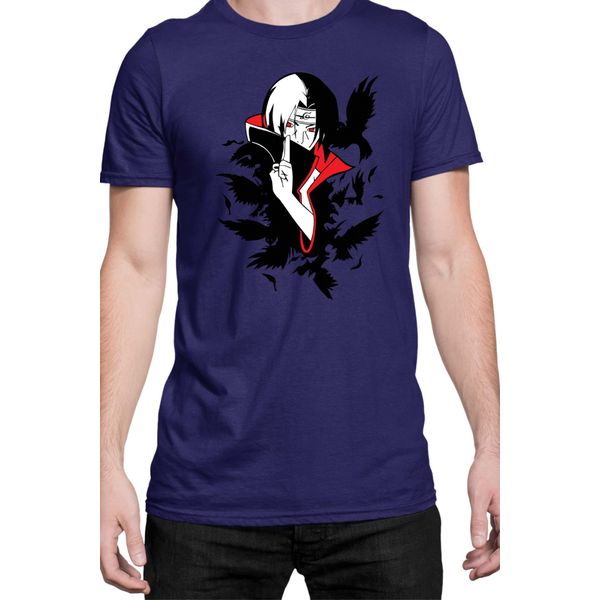 Maglietta Da Uomo Naruto Itachi Crows, Man 3XL , Bleu Foncé-image