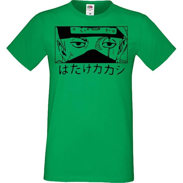 Maglietta Da Uomo Anime Manga Naruto Kakashi 03 Team 7 Sensei, Man 3XL , Vert-image
