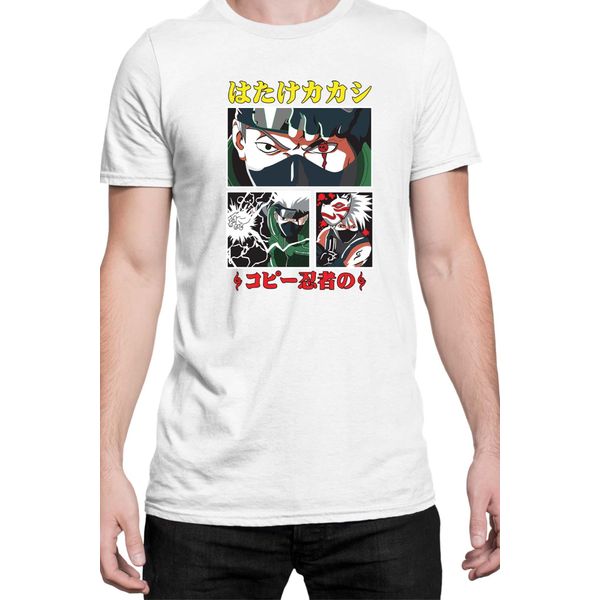 Maglietta Da Uomo Naruto Kakashi Hatake 08, Man L , Blanc-image