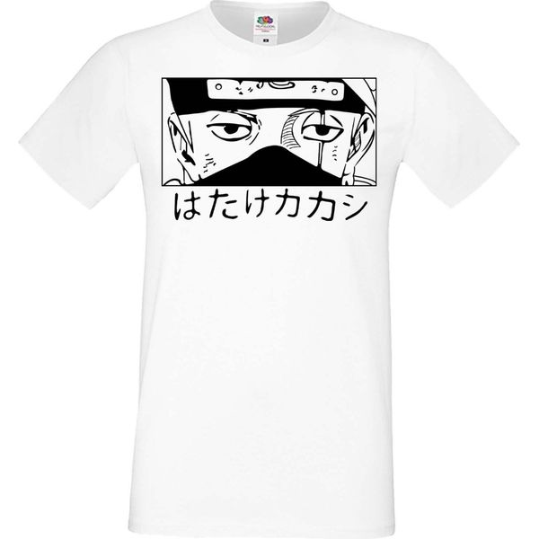 Maglietta Da Uomo Anime Manga Naruto Kakashi 03 Team 7 Sensei, Man 2XL , Blanc-image
