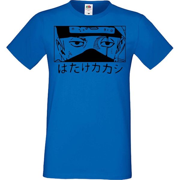 Maglietta Da Uomo Anime Manga Naruto Kakashi 03 Team 7 Sensei, Man S , Bleu-image