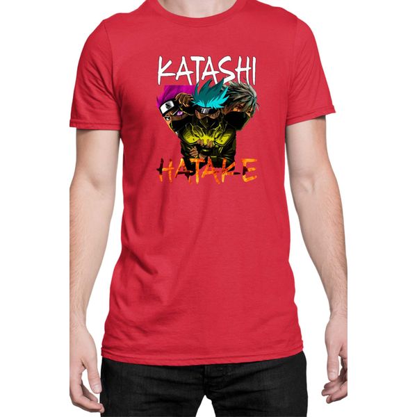Maglietta Da Uomo Naruto Kakashi Hatake 09, Man L , Rouge-image