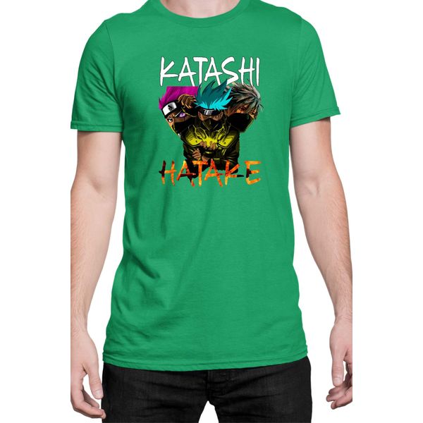 Maglietta Da Uomo Naruto Kakashi Hatake 09, Man 2XL , Vert-image