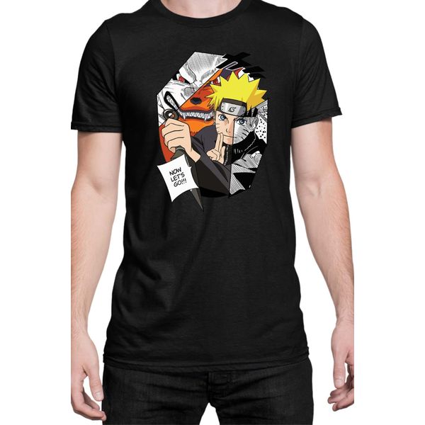 Maglietta Da Uomo Naruto Naruto & Kurama, Man Xl , Noir-image