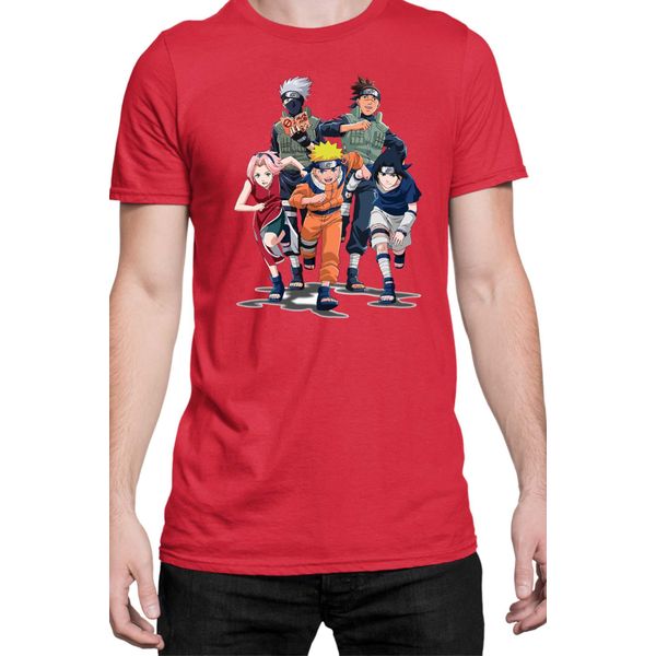 Maglietta Da Uomo Naruto Team 7 04, Man 3XL , Rouge-image