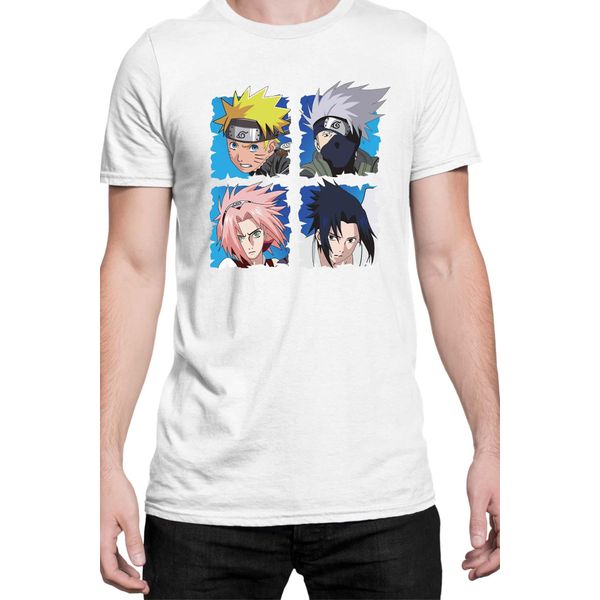 Maglietta Da Uomo Naruto Team 7 03, Man 2XL , Blanc-image