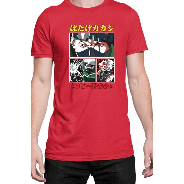 Maglietta Da Uomo Naruto Kakashi Hatake 08, Man 2XL , Rouge-image