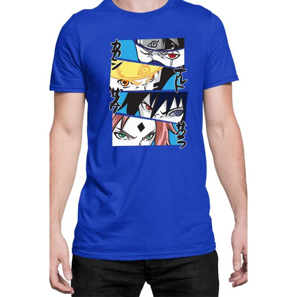 Maglietta Da Uomo Naruto Team 7 05, Man 2XL , Bleu-image