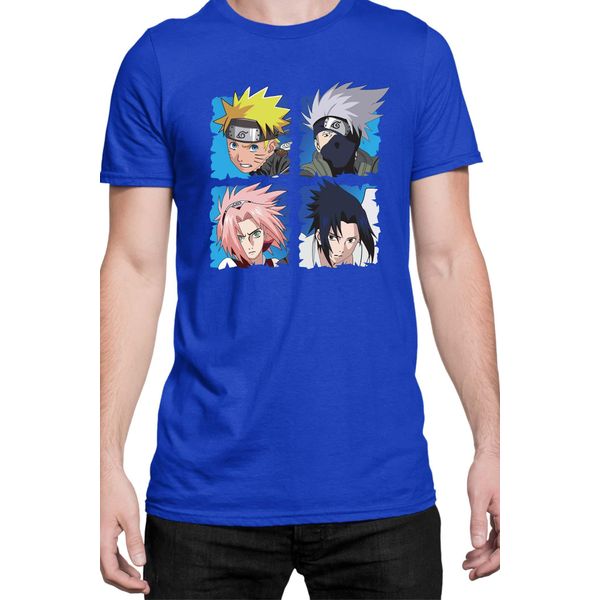 Maglietta Da Uomo Naruto Team 7 03, Man 2XL , Bleu-image