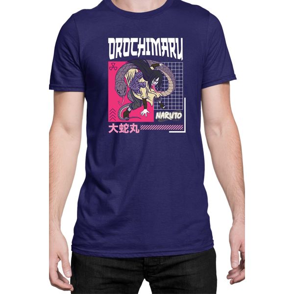 Maglietta Da Uomo Naruto Orochimaru 04, Man S , Bleu Foncé-image
