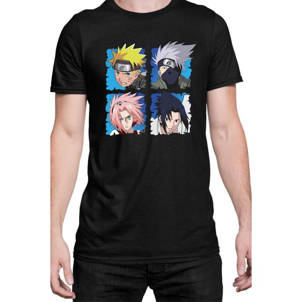 Maglietta Da Uomo Naruto Team 7 03, Man S , Noir-image